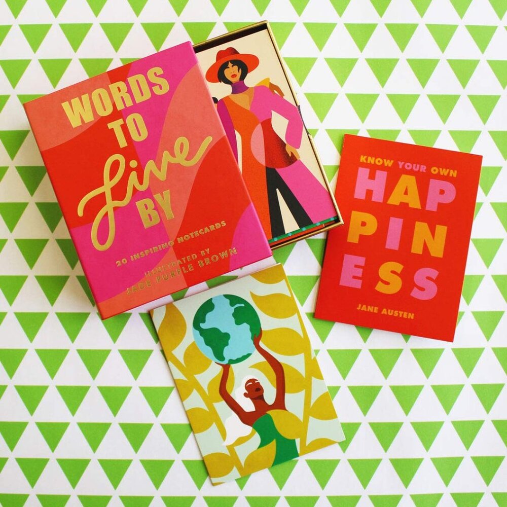 NEW words to live by notecards set of 20, inspirational women quotes